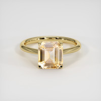 4.20 Ct. Peach Sapphire Ring, 10K Yellow Gold 1