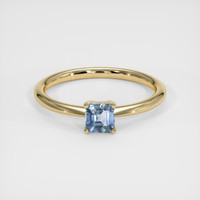 0.48 Ct. Greenish Blue Sapphire Ring, 14K Yellow Gold 1