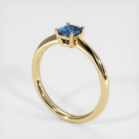 0.49 Ct. Blue Sapphire Ring, 14K Yellow Gold 2