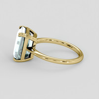 5.80 Ct. Greenish Blue Aquamarine Ring, 14K Yellow Gold 4