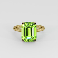 6.45 Ct. Green Peridot Ring, 14K Yellow Gold 1