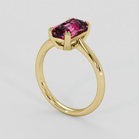 2.69 Ct. Purplish Pink Rhodolite Garnet Ring, 14K Yellow Gold 2
