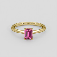 1.08 Ct. Pink Sapphire Ring, 14K Yellow Gold 1