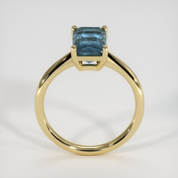 3.10 Ct. Greenish Blue Sapphire Ring, 14K Yellow Gold 3