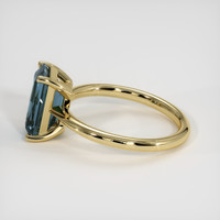 3.10 Ct. Greenish Blue Sapphire Ring, 14K Yellow Gold 4