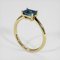 1.56 Ct. Greenish Blue Sapphire Ring, 14K Yellow Gold 2
