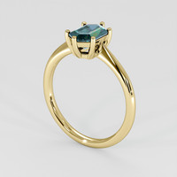 1.31 Ct. Bluish Green Sapphire Ring, 14K Yellow Gold 2