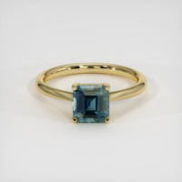 2.05 Ct. Greenish Blue Sapphire Ring, 14K Yellow Gold 1