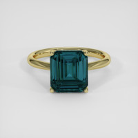 5.03 Ct. Bluish Green Sapphire Ring, 14K Yellow Gold 1