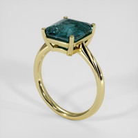 5.03 Ct. Bluish Green Sapphire Ring, 14K Yellow Gold 2