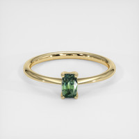 0.43 Ct. Green Sapphire Ring, 14K Yellow Gold 1