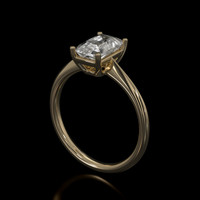 2.22 Ct. White Sapphire Ring, 14K Yellow Gold 2