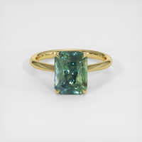 4.18 Ct. Bluish Green Sapphire Ring, 14K Yellow Gold 1