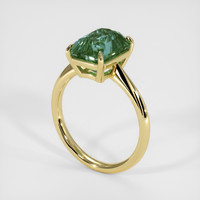 4.18 Ct. Bluish Green Sapphire Ring, 14K Yellow Gold 2