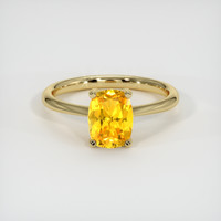 1.29 Ct. Yellowish Orange Sapphire Ring, 14K Yellow Gold 1