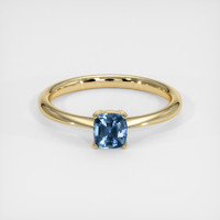 0.49 Ct. Blue Sapphire Ring, 18K Yellow Gold 1