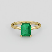 1.43 Ct. Emerald Ring, 18K Yellow Gold 1