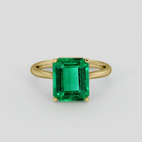 3.44 Ct. Emerald Ring, 18K Yellow Gold 1