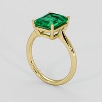 3.44 Ct. Emerald Ring, 18K Yellow Gold 2