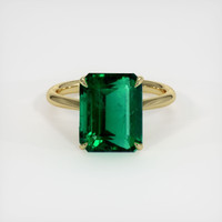 5.53 Ct. Emerald Ring, 18K Yellow Gold 1