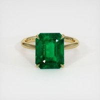 5.21 Ct. Emerald Ring, 18K Yellow Gold 1