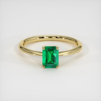 0.95 Ct. Emerald Ring, 18K Yellow Gold 1