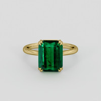 3.86 Ct. Emerald Ring, 18K Yellow Gold 1