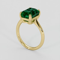 3.86 Ct. Emerald Ring, 18K Yellow Gold 2