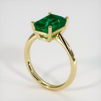 3.16 Ct. Emerald Ring, 18K Yellow Gold 2