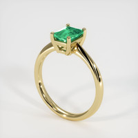 1.00 Ct. Emerald Ring, 18K Yellow Gold 2
