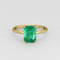 1.88 Ct. Emerald Ring, 18K Yellow Gold 1