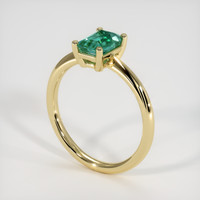 0.96 Ct. Emerald Ring, 18K Yellow Gold 2