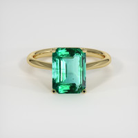 3.44 Ct. Emerald Ring, 18K Yellow Gold 1
