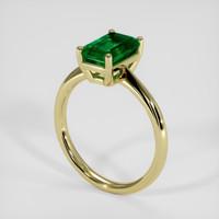 1.27 Ct. Emerald Ring, 18K Yellow Gold 2