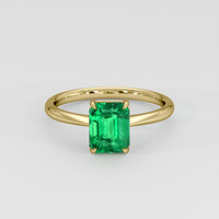 1.23 Ct. Emerald Ring, 18K Yellow Gold 1