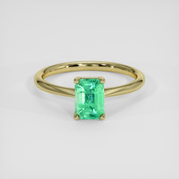 1.03 Ct. Emerald Ring, 18K Yellow Gold 1