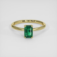 0.95 Ct. Emerald Ring, 18K Yellow Gold 1