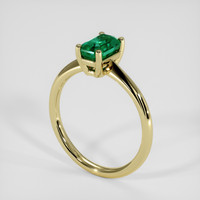 0.95 Ct. Emerald Ring, 18K Yellow Gold 2