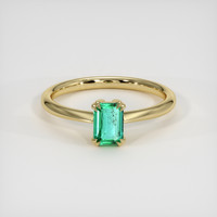 0.43 Ct. Emerald Ring, 18K Yellow Gold 1