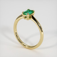 0.43 Ct. Emerald Ring, 18K Yellow Gold 2