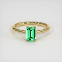 0.93 Ct. Emerald Ring, 18K Yellow Gold 1