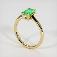 0.93 Ct. Emerald Ring, 18K Yellow Gold 2