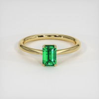 0.71 Ct. Emerald Ring, 18K Yellow Gold 1