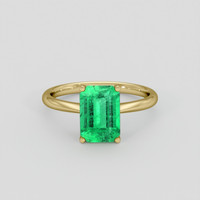 2.00 Ct. Emerald Ring, 18K Yellow Gold 1