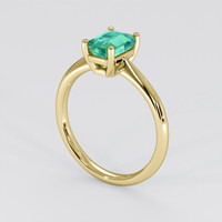 1.00 Ct. Emerald Ring, 18K Yellow Gold 2