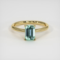 1.30 Ct. Emerald Ring, 18K Yellow Gold 1
