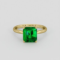 2.94 Ct. Emerald Ring, 18K Yellow Gold 1