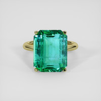 11.68 Ct. Emerald Ring, 18K Yellow Gold 1