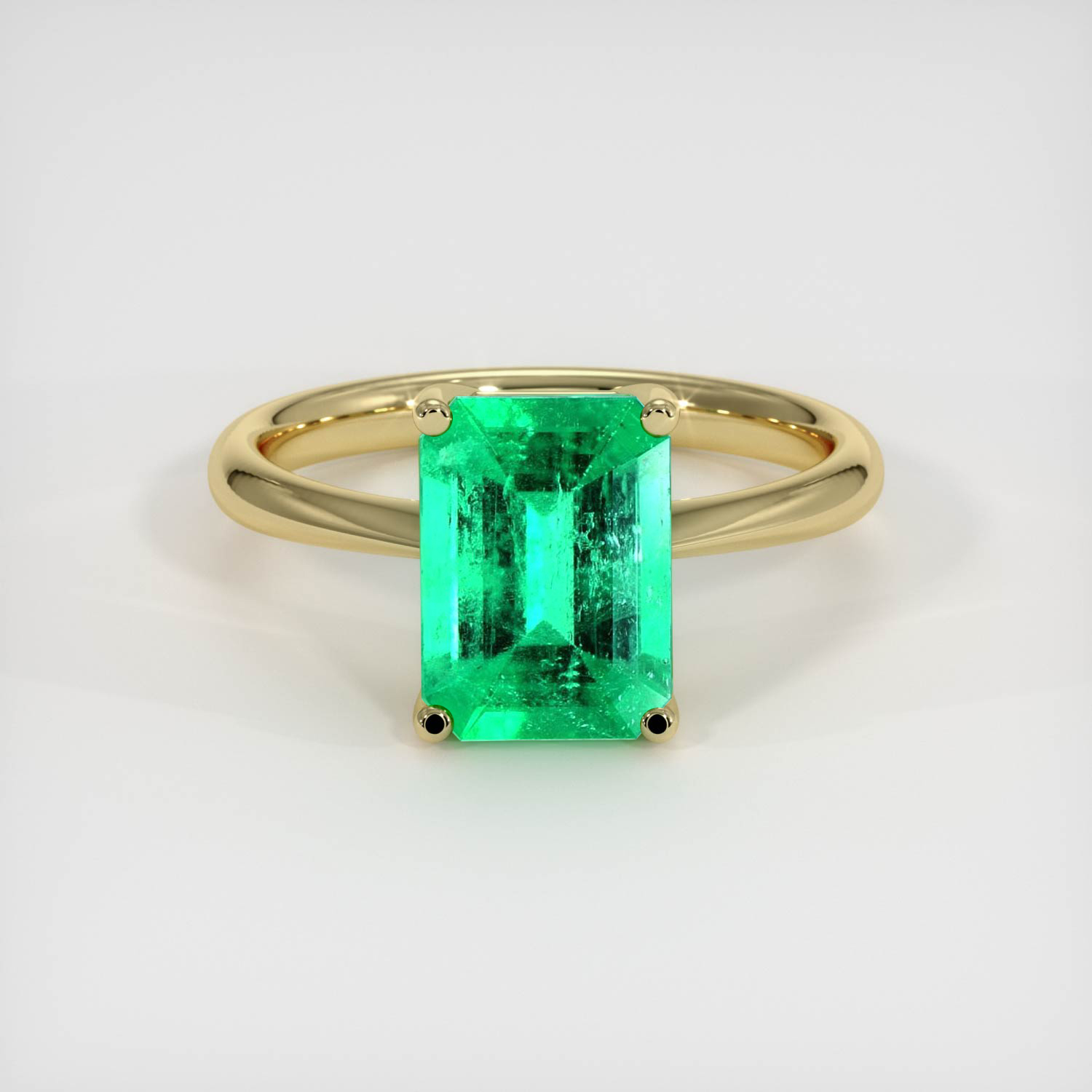 Vedic Emerald Ring 2.33 Ct., 18K Yellow Gold