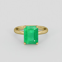 2.59 Ct. Emerald Ring, 18K Yellow Gold 1